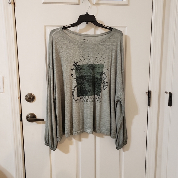 Torrid Light Heathered Green Classic Fit Top Size 3X - Picture 1 of 8